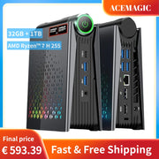 ACEMAGIC Mini PC AMD Ryzen 7 H225 Gaming PC 32GB LPDDR5 1TB SSD Windows 11 Pro Triple 4K Display Small Desktop Computer WiFi 6