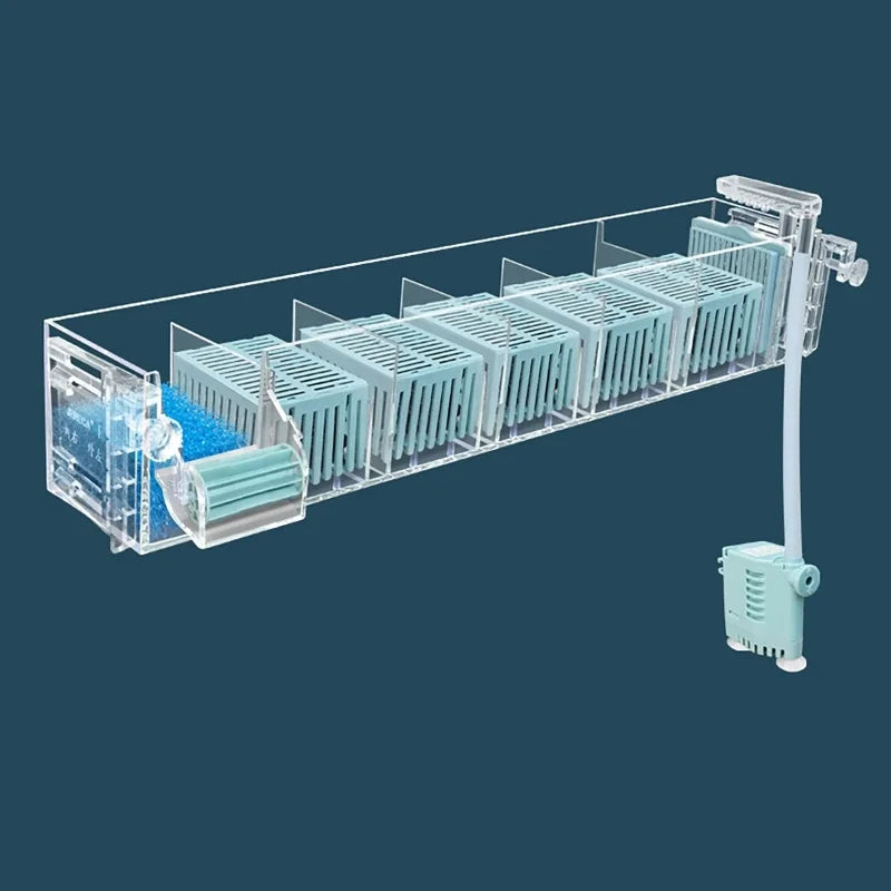 New Fish Tank Waterfall Filter Box Wall Mounted Built-in Silent Circulating Water Purifier For Aquarium Tank Box With Water Pump
