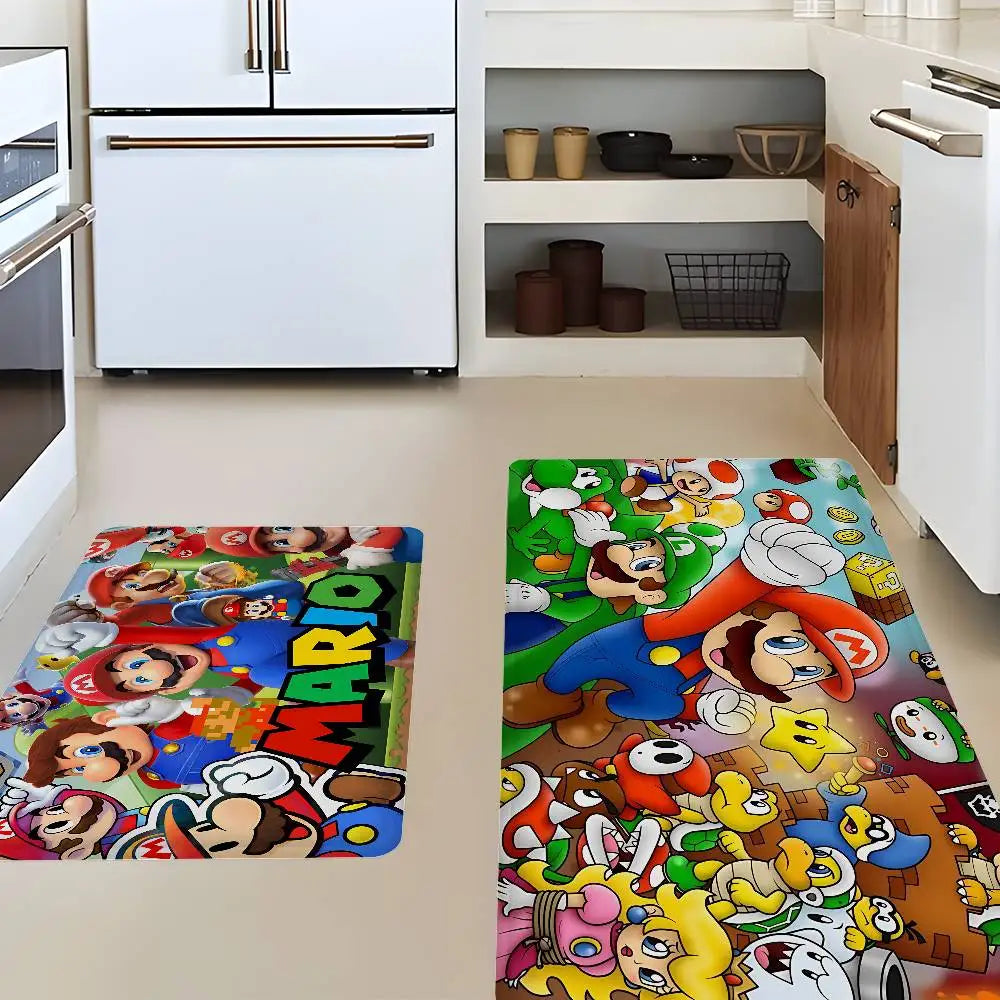 Super Game M-Marios Door Mat Kids Room Bedroom Decoration Balcony Anti-Slip Doormat Living Room Doormat Area Rug