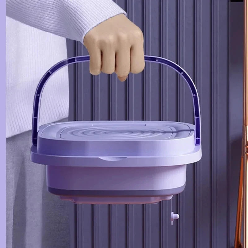 8L Portable Mini Foldable Washing Machine with Spin Dryer Compact Sock Underwear Washer for Travel Dorm Home Use Washing Machine