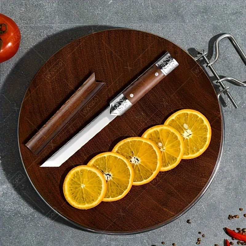 Premium Carved Professional Stainless Steel Outdoor Knife, Meat Cutter, Fruit Peeler, Mini Utility Knife, Portable Knife