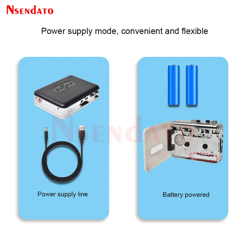 USB Cassette Tape Audio Player to mp3 Converter with Recorder Capture Tape Player Cassette PC for Computer speaker Phone iPod
