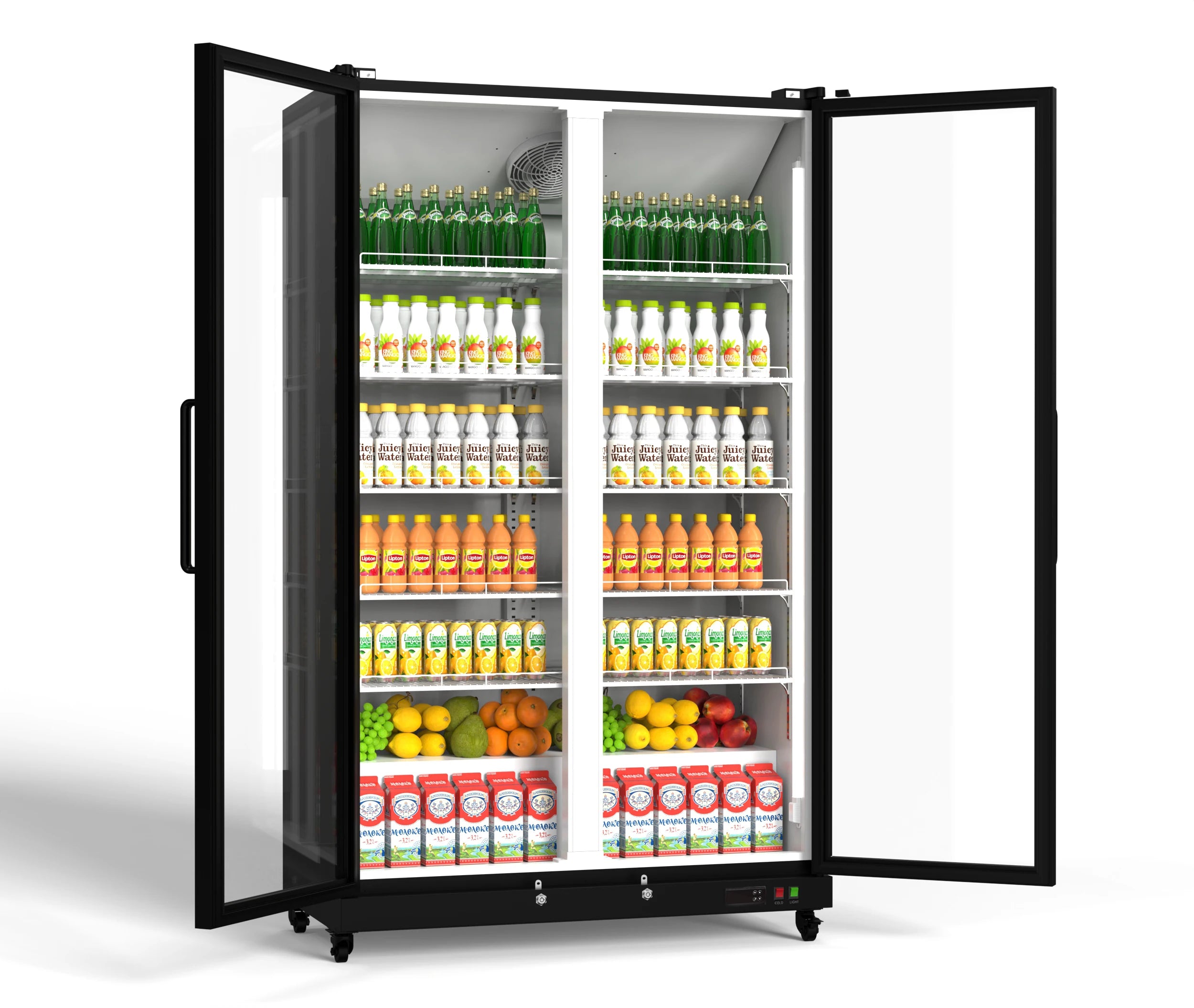 Yeego Display Beverage Refrigerator 768/1070L  27.12/37.79 Cu.ft Double-door large capacity vertical refrigerated beverage cooler For medium/large supermarkets/stores