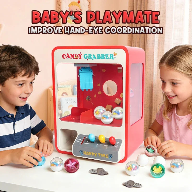 Claw Machine Toys Electronic Arcade Game Adjustable Catch Doll Candy Machine Music Specie Mini Vending Birthday Gift for Kids