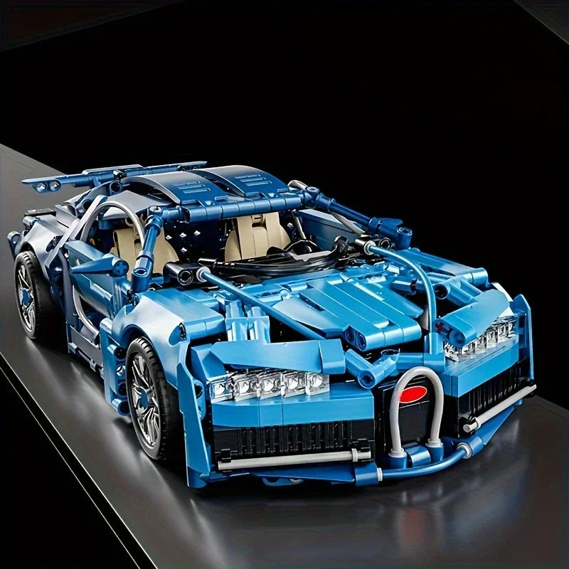 1690 Pieces, Blue Racing Building Block Toys, Abs Materials, Manual Toy Building Blocks Assembly, Home Furnishings, Office Desk Decoration