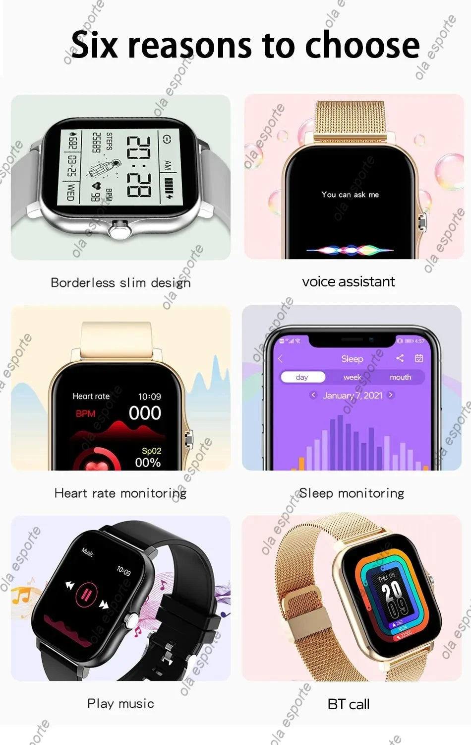 Stay stylish and connected with this versatile smartwatch designed for both men and women!
