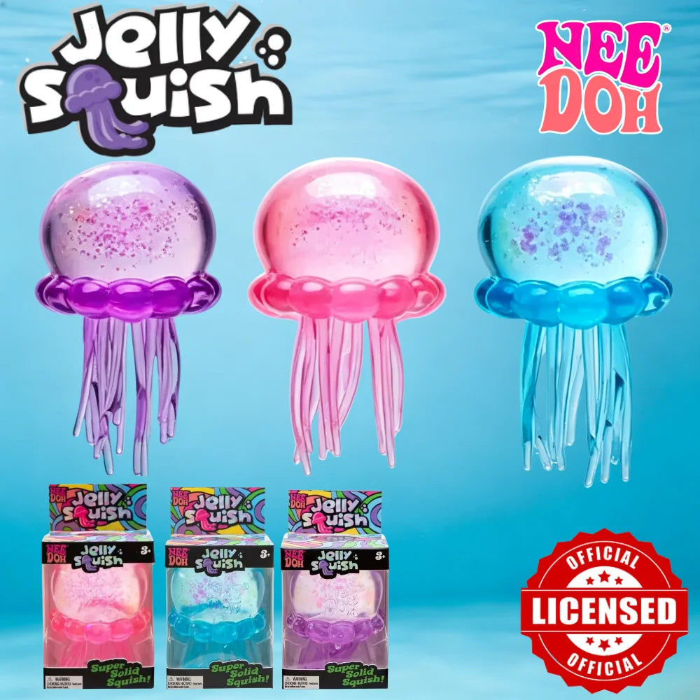 schylling Needoh Fuzz Ball Jellyfish Squishy Blind Box Random Color Soft Stress Relief Toy Cute Relaxing Squeeze Sensory Toy