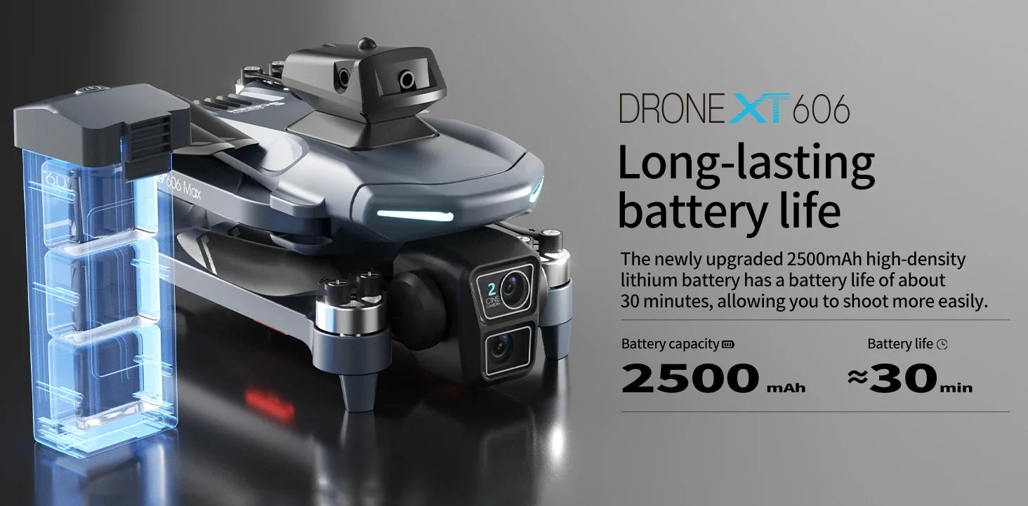 Lenovo XT606 Drone Professional 8K HD Camera 5G GPS WIFI FPV Drones 4.5 Inch Screen Avoidance Brushless Motor RC Dron Toys