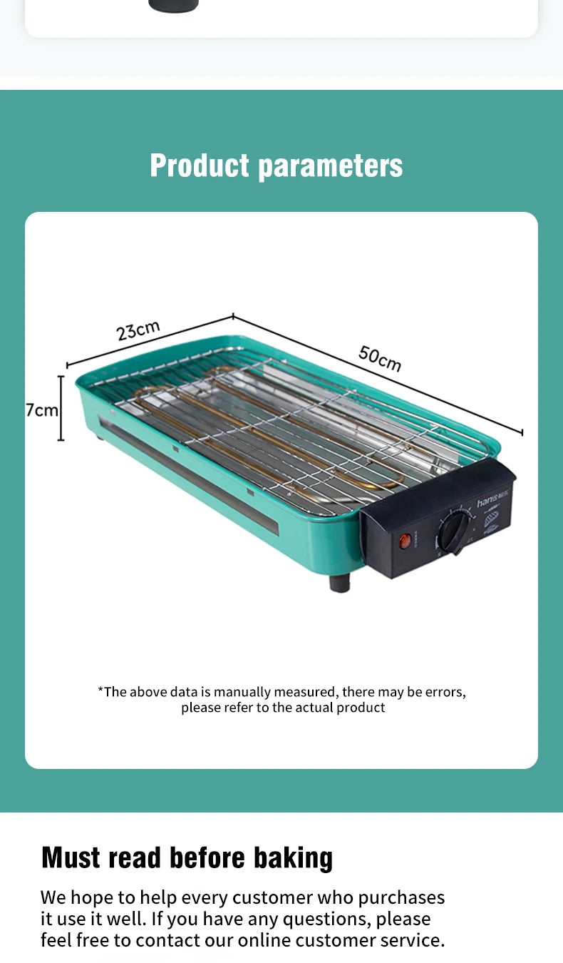 Multifunctional Electric Baking Tray Koekenpan Niet-Plakkerige Grill Geroosterde Pan Fornuis Barbecue Keuken Tool 220V
