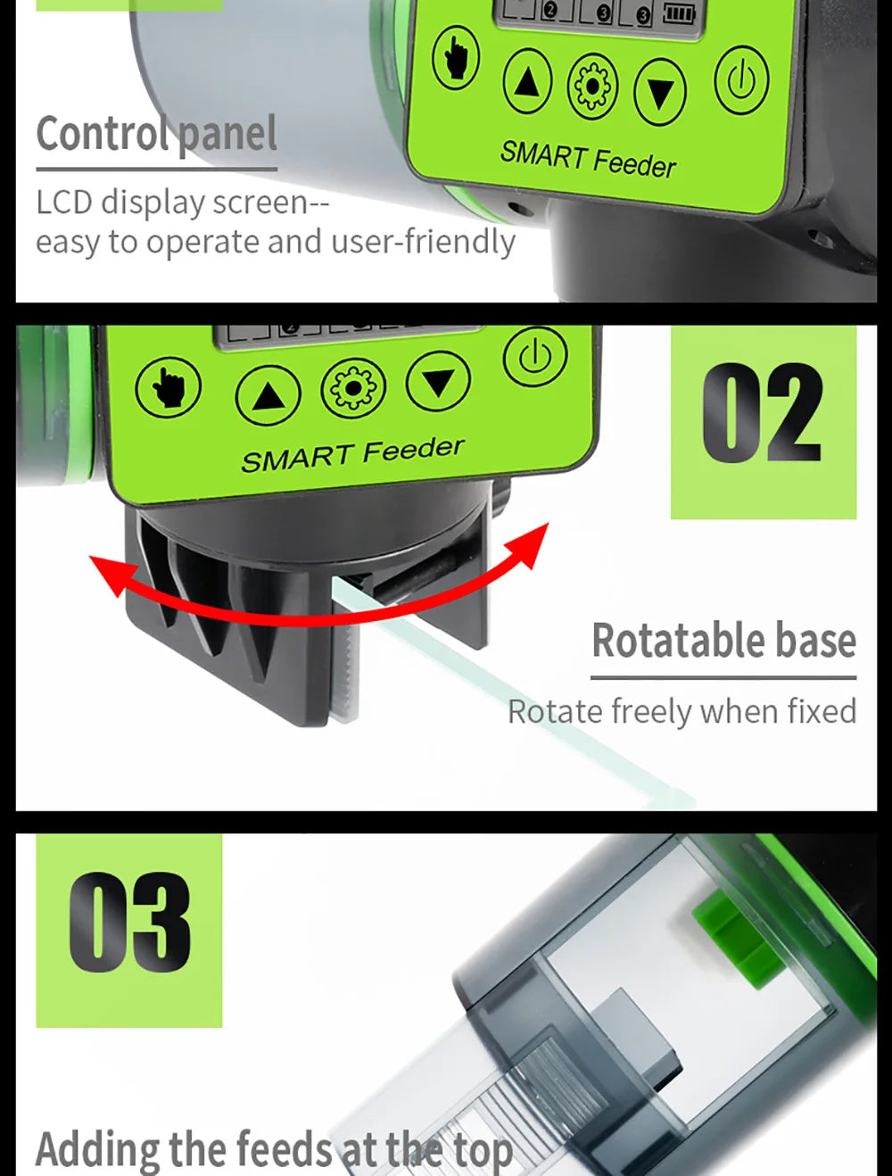 Automatic Fish Feeder Digital Fish Tank Aquarium Food Dispenser Plastic Intelligent Timing Electric Fish Feeding Tool For Turtle