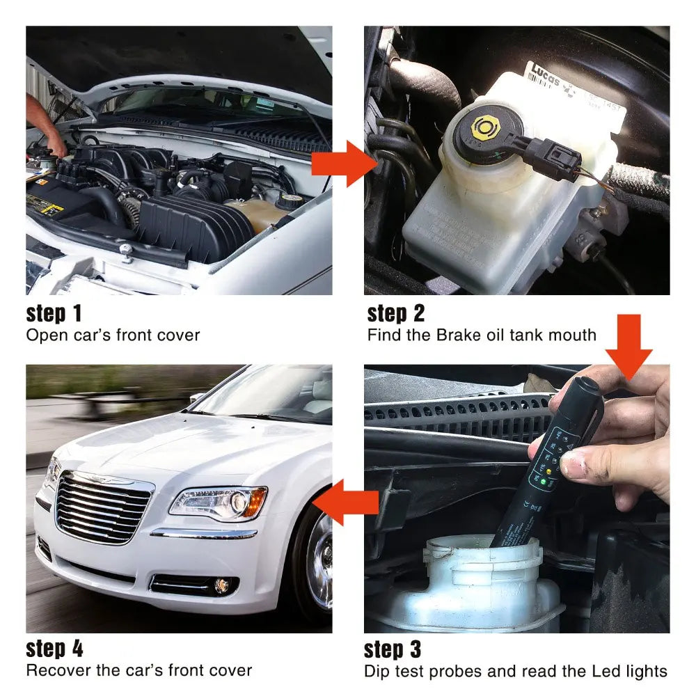 Auto Liquid Testing Brake Fluid Tester Pen for DOT3/DOT4 5 LED Indicator Display Brake Oil Analyze Quality Check Car Accessories