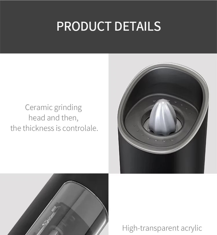 Elevate your kitchen game with this electric automatic salt and pepper grinder set—seasoning made easy and stylish!