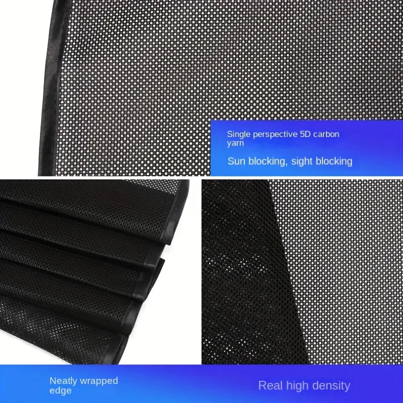 4pcs Magnetic Front Rear Window Curtain Summer UV Protection Universal Foldable Window Sunshades with Small Hole Auto Accessory