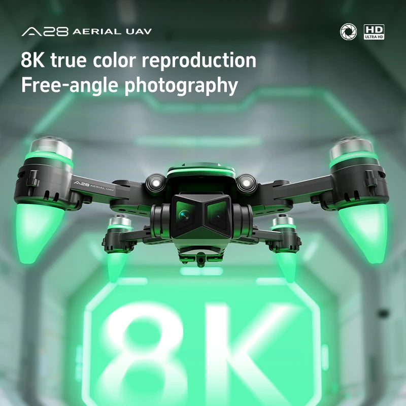 Lenovo A28 Drone Foldable GPS 4K Dual Camera 5G FPV Obstacle Avoidance Optical Flow One Key Takeoff RC Drone