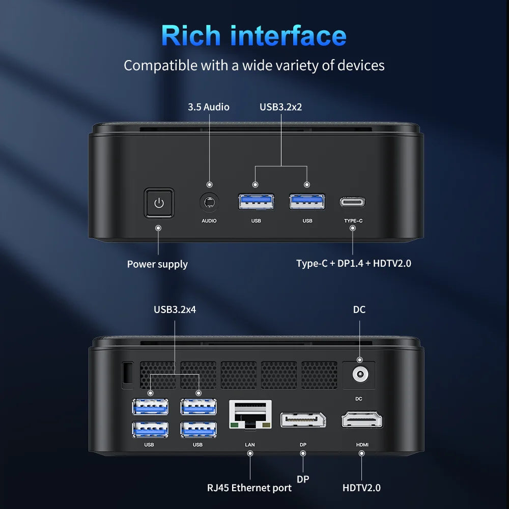 ACEMAGIC E3B Mini PC ΑΜD Ryzen 5 7430U 16GB RAM/512GB SSD Mini Desktop Studio WiFi 6/BT 5.2/4K Triple Display/VESA Supported