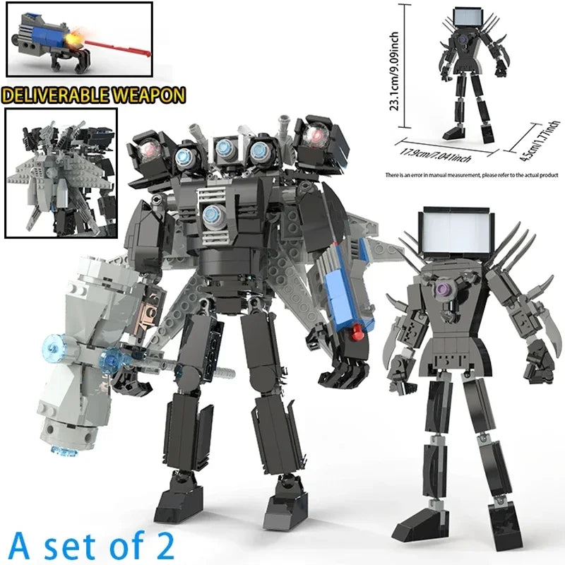 Moc Skibidi Toilet Action Figures Model Building Blocks Camerman Titan Speakerman Surveillance Man TVMan Boys Toys For Kids Gift