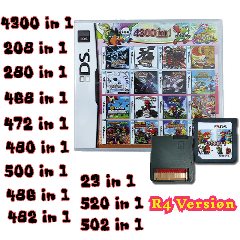 4300 in 1  Pokemon Game Cards DS NDS 3DS 3DS NDSL