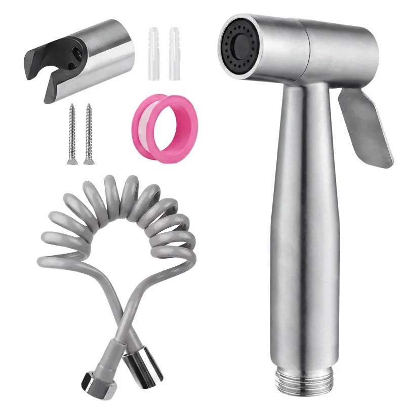 High Pressure Bathroom Cleaning Spray Gun plastic Hand Shower Kit Equipped With 4.8in Hose And Wall Holder Bracket