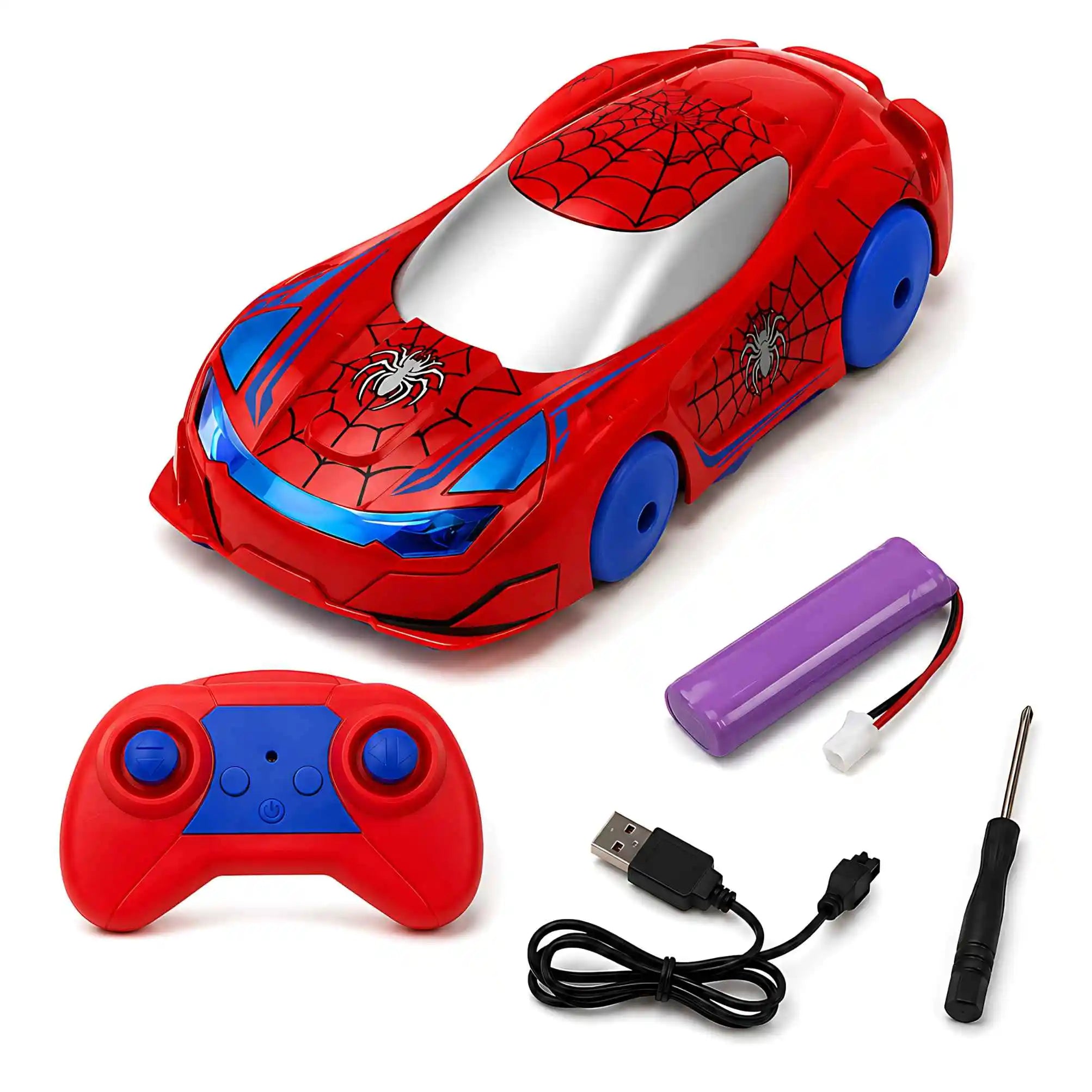 Remote Control Wall Climbing Car 2.4GHz RC Stunt Car Gravity Defying 360° Rotating LED Toy for Kids Boys Girls Birthday Gift