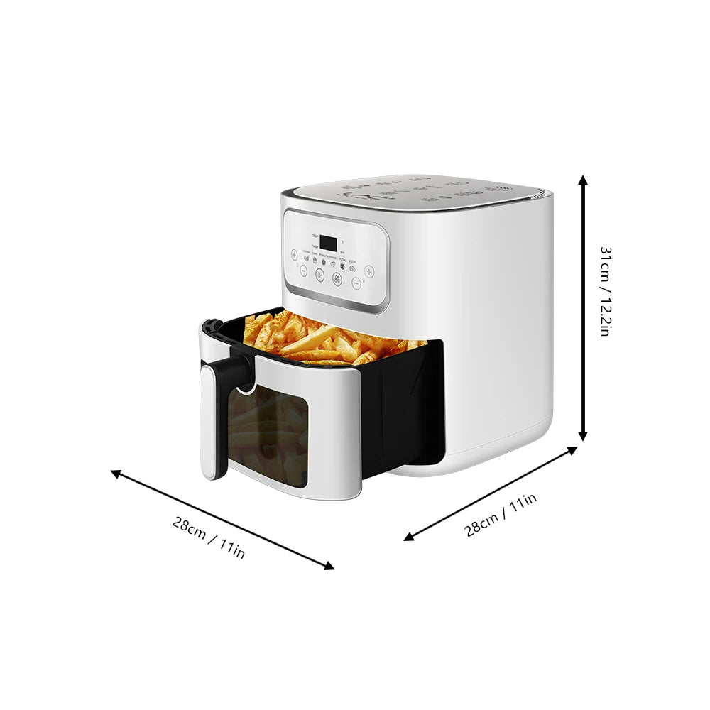 Stainless steel household 10 liter large capacity intelligent electronic digital fryer, oil-free multifunctional touch screen ai