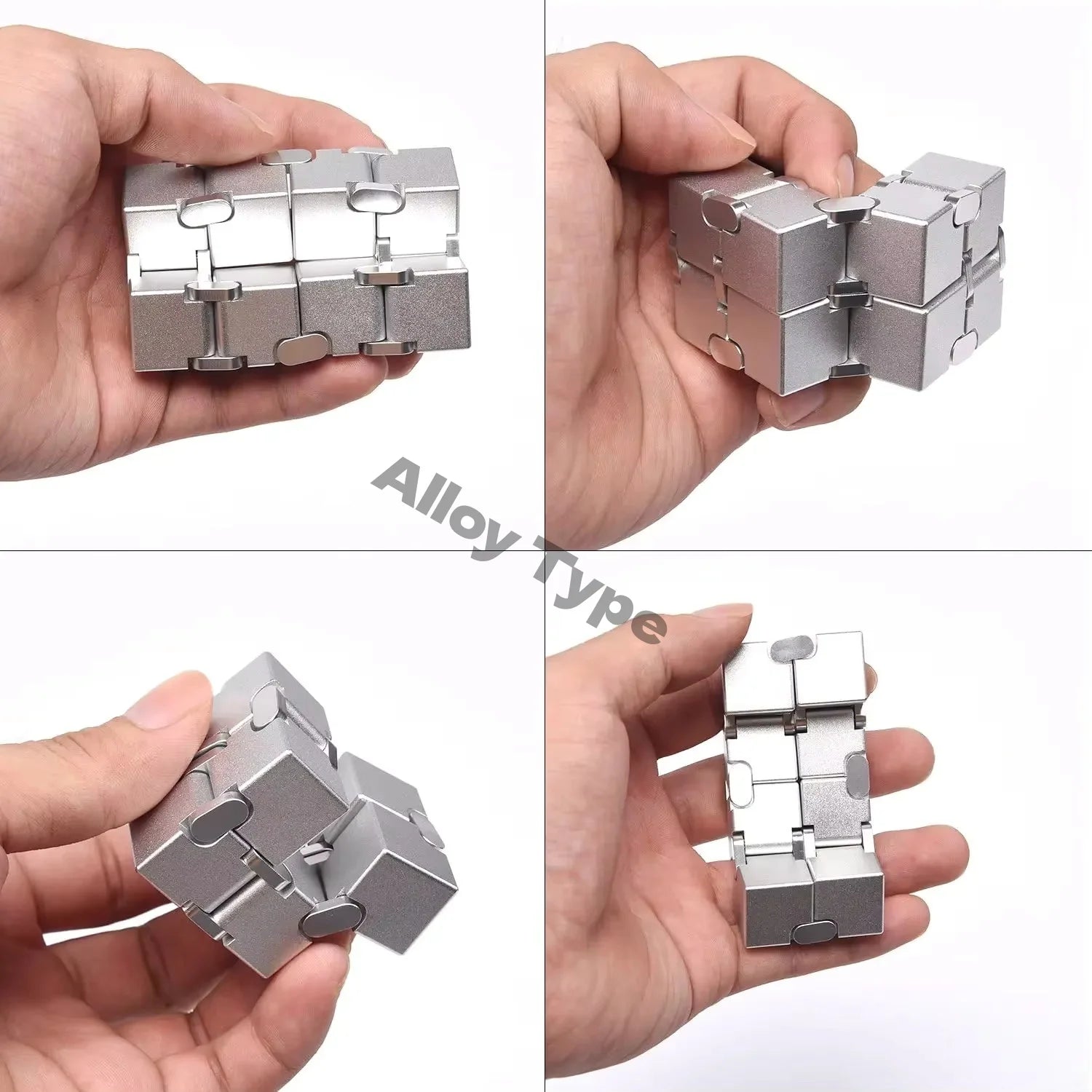 Alloy&Plastic Infinity Cube Fidget Toy Ultra-Durable Sensory Stress Reliever for Adults & Kids Anxiety Relief Gift