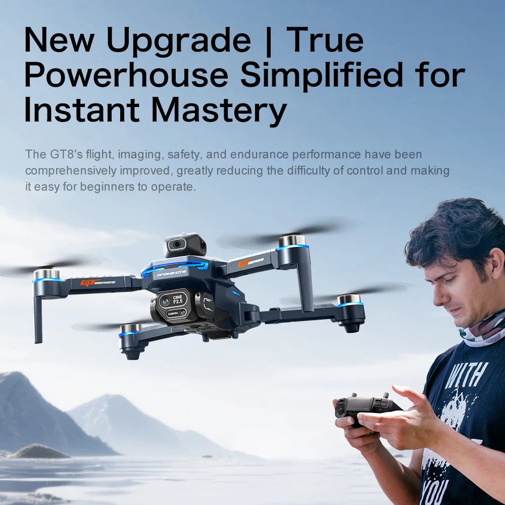 Lenovo GT8 Drone 4K 8K Professional Camera Obstacle Avoidance FPV Foldable RC Drone with Large Screen Remote Control