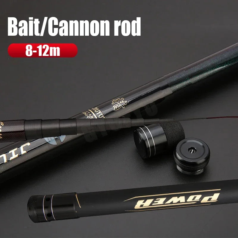 8m 9m 10m 11m 12m Carbon Fishing Rod 10kg above Superhard Long Distance Throwing shot pole Telescopic High Quality Stream Rod