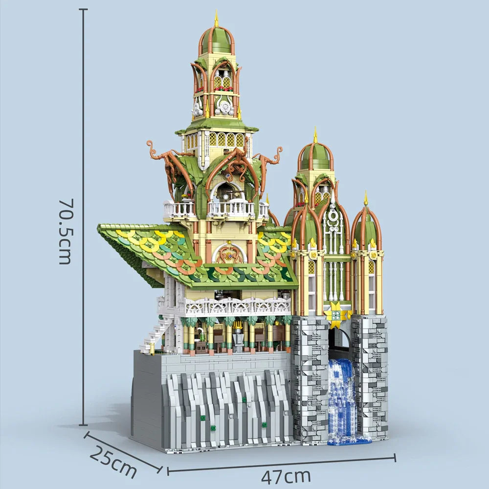 Movie Rings Rivendell Building Blocks MOC City of Elven Architecture Model Brick Assembly Puzzle Toys Children Christmas Gift