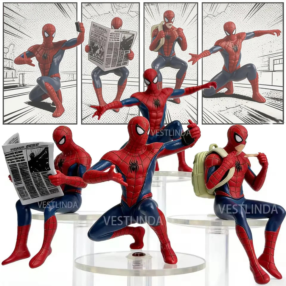 Popular Marvel Superhero Spider-Man 7-9 cm Mini Hand-made Desktop Model Decoration Game Peripherals Avengers Collection Toy Gift