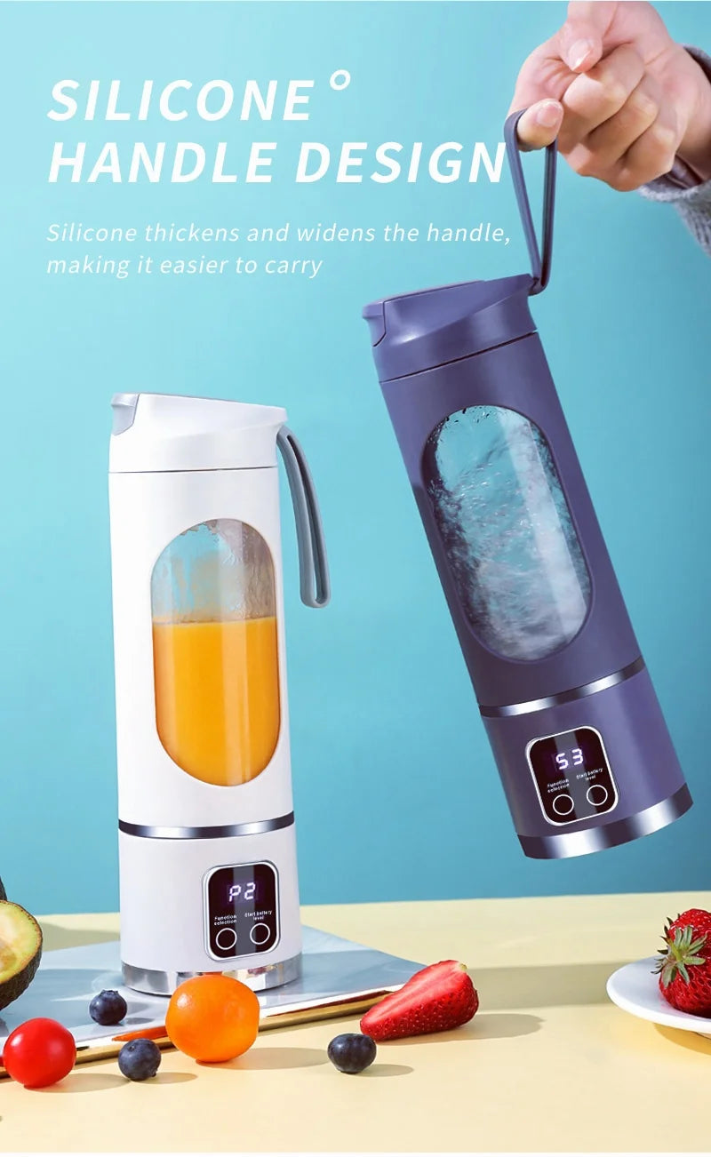 8-blade USB charging, smoothie, kitchen ingredient processor, portable juicer, 3-speed adjustable multi-function mixer juicer