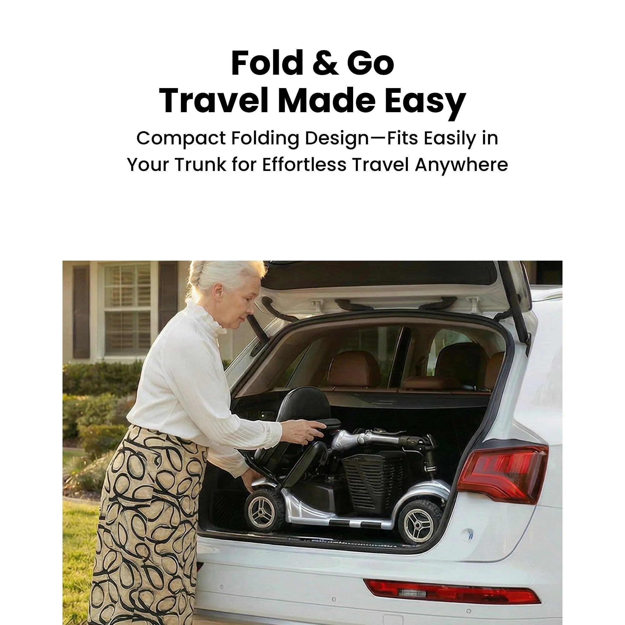 Foldable 4-Wheel Mobility Scooter for Seniors, 200W, 15.5 Mile Range, Lightweight Portable Travel Scooter with 9-Inch Tires and Storage Basket