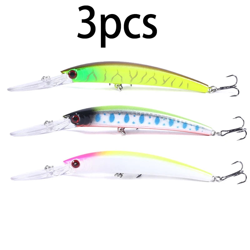 1pcs 15cm 15g  Deep Diving Jerkbait Artificial Hard Bait Fishing Wobblers Minnow Lure for Bass Pike Carp Fishing  Tackle