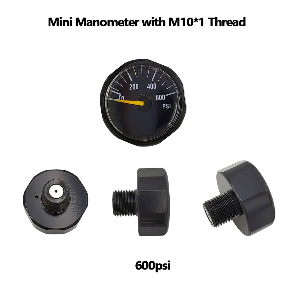 M10*1 HPA Mini Micro Pressure Gauge Manometer Small Profile 600/3500/4000/4500/6000 PSI 250/350 BAR
