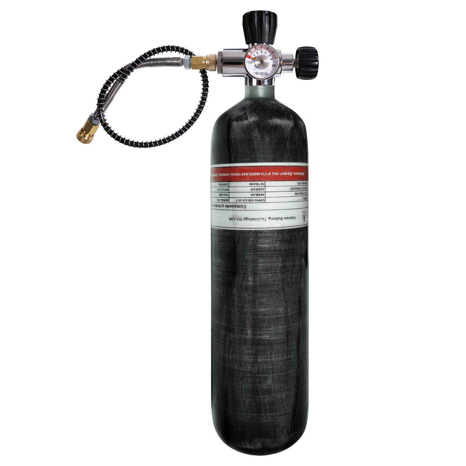 TUXING 300Bar 3L Carbon Fiber Cylinder 4500psi High Pressure Air Tank Scuba Diving Tank Fill Station Valve Regulator M18*1.5