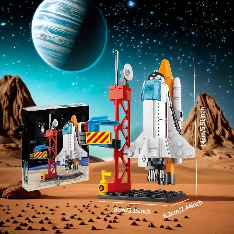 Space Rocket Building Blocks Set STEM Educational DIY Puzzle 3D Assembly Model Construction Toy for Kids Boys Girls School Gift