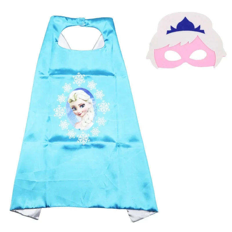 Super Hero Masquerade Mask Cape Cloak Anime Spider Man Batman Cloak Action Captain America Figure Toys Cosplay Child Party Gifts