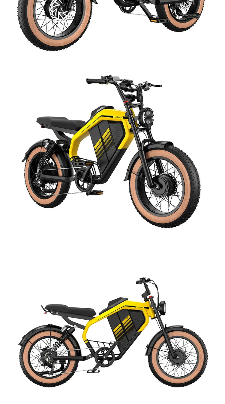 E-Bike 2000W Motor 52V40AH All-terrain Fully Suspended Off-road Motorcycle Electric Bike 20*4.0-inch Fat Tire  Electric Bicycle