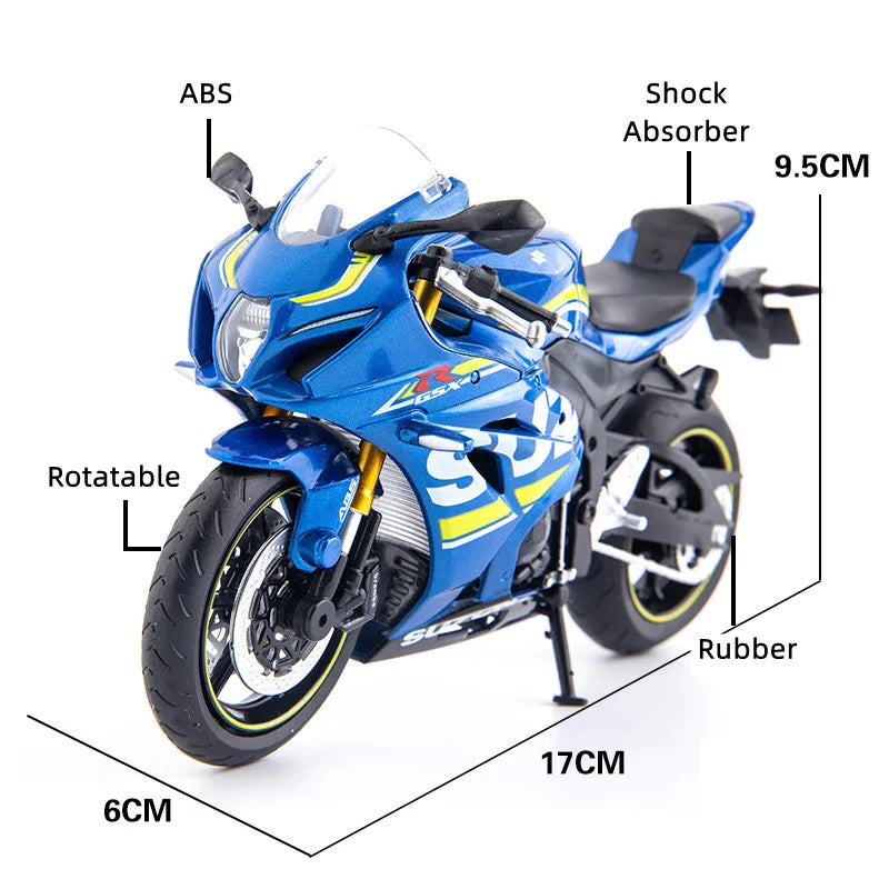 1/12 SUZUKI GSX-R1000RR L7 Toy Motorcycle RMZ City Diecast Metal Model 1:12 Racing Sport Miniature Collection Gift For Boy Kid