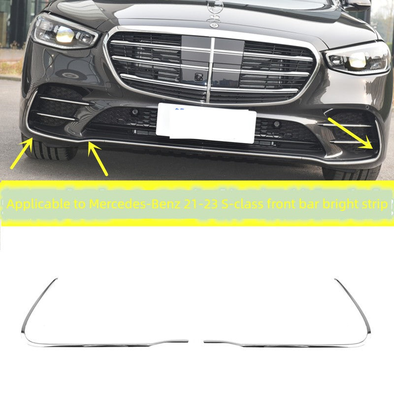 Applicable to Mercedes-Benz S-Class W223 Front Bumper S450ls500ls400 Front Bumper Highlight Strip Trim Electroplating Strip Front Lip Highlight Strip