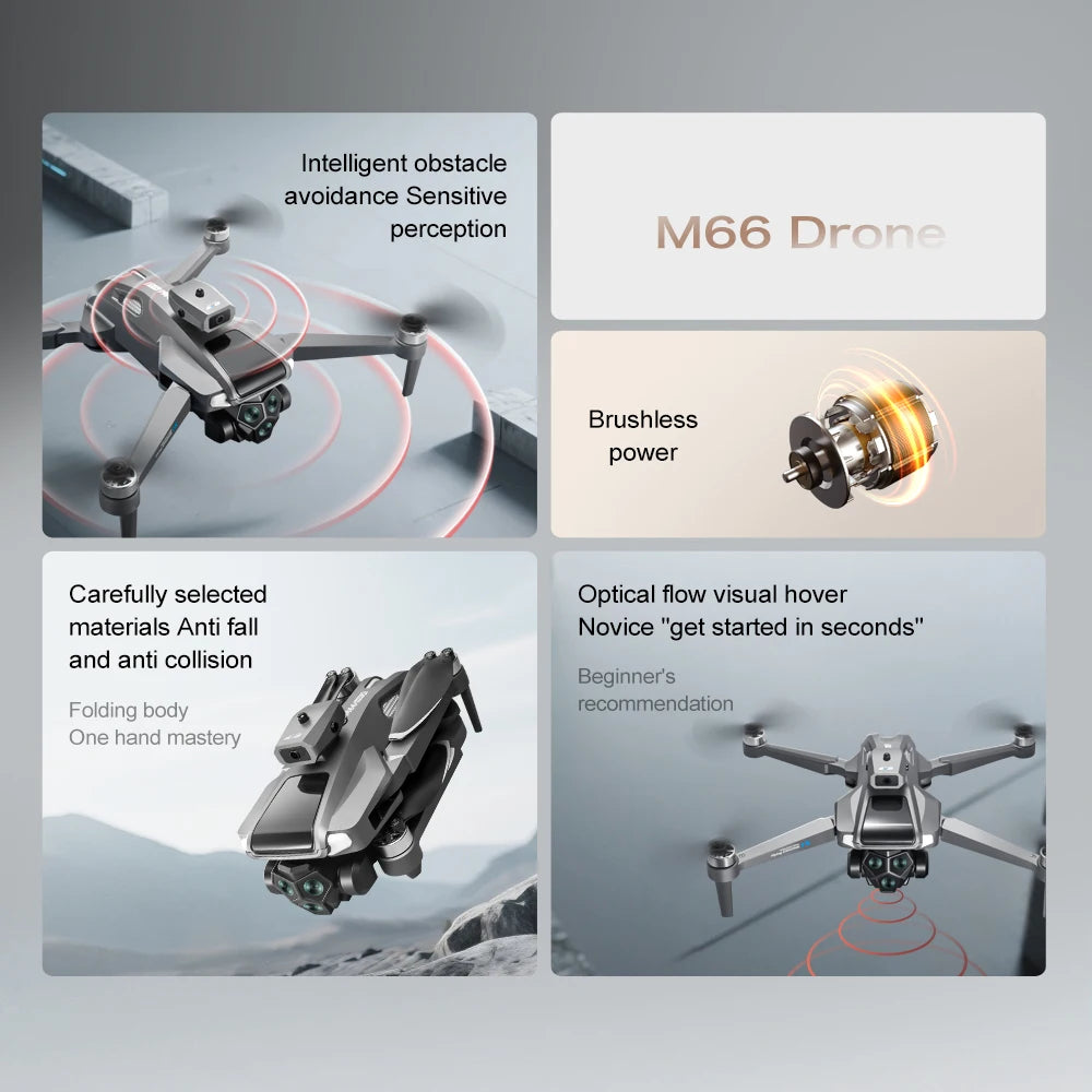 Drone Profesional 4K Dual Camera Brushless Motor Obstacle Avoidance Dron RC Helicopter Foldable Quadcopter