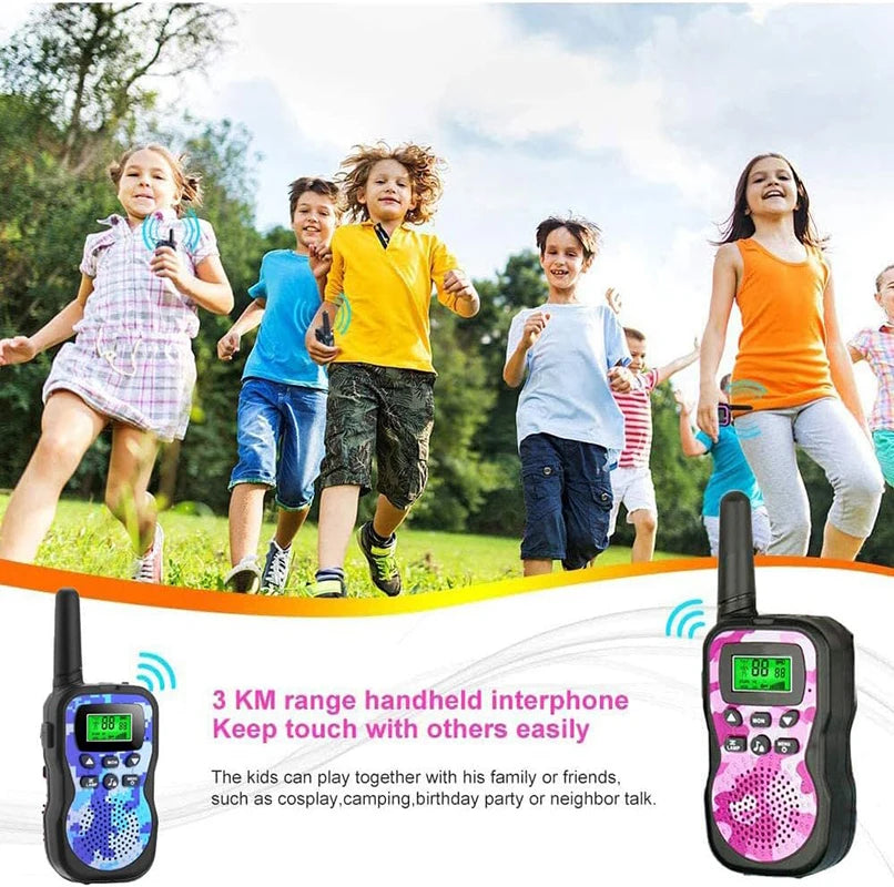 3 PCS Kids Walkie Talkie, 3KM Long Range Wireless Intercom, Parent-Child Interaction Toy, Gift for Children (Batteries Required)