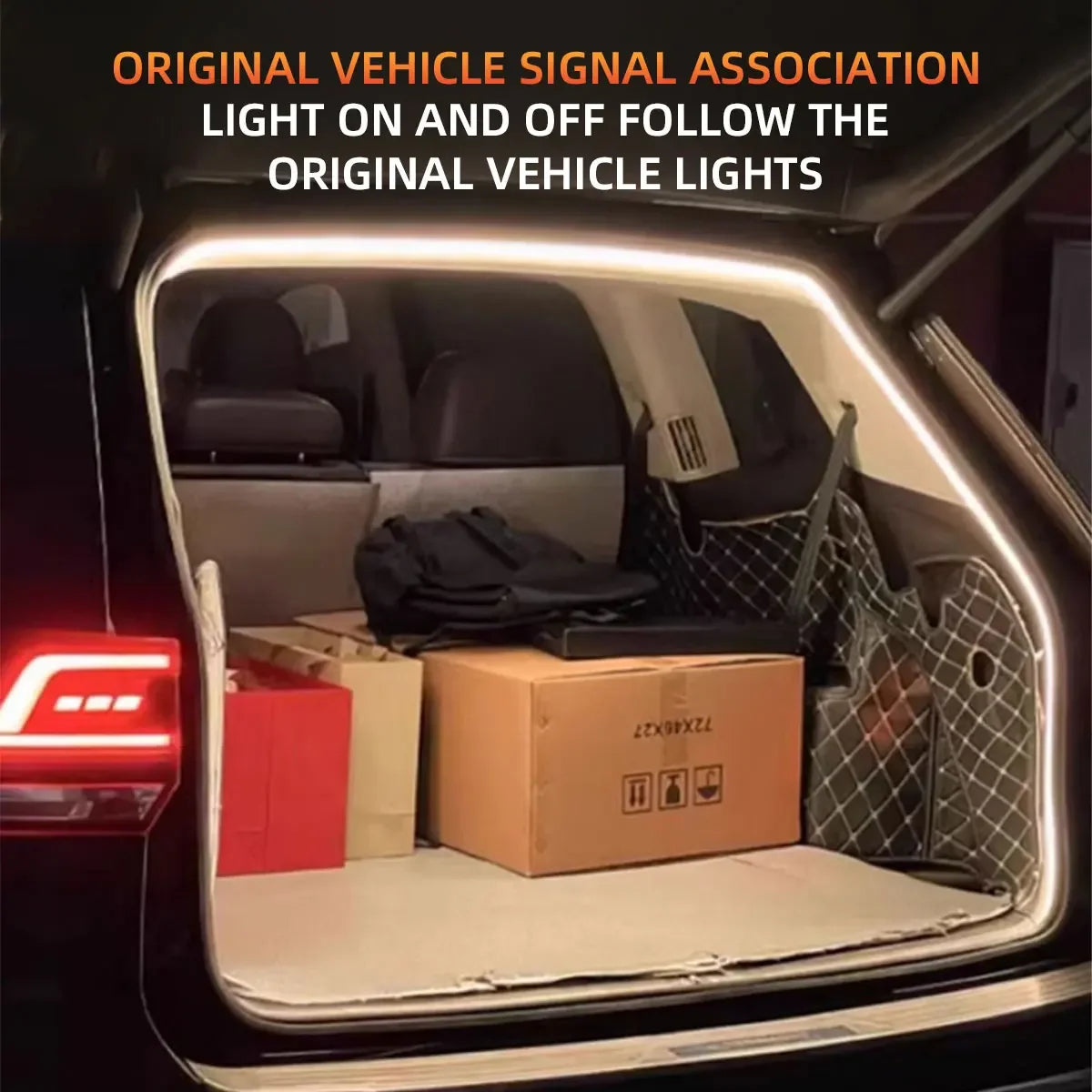 Automatic Led Trunk Light 4.2M Automatic Sensor Car Trunk Light Strip with Dynamic Flowing Illumination for Universal Fit 12V