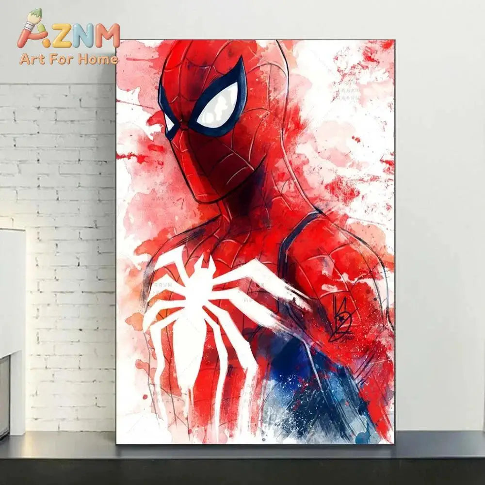 Marvel Movie Watercolor Spiderman Superhero Canvas Posters Modern Home Wall Art Painting Print Picture Room Decor