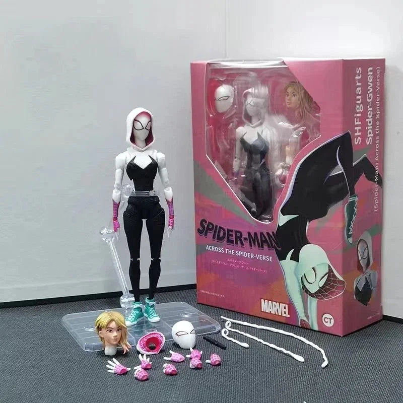 Anime Spider-man Shf Figuarts Miles Morales Gwen Action Figures Gwen Spider Woman Figurine Spiderman Figure Pvc Model Doll Toys