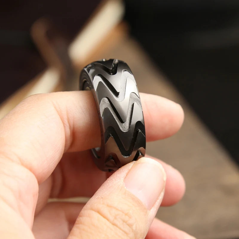 Ratchet Wheel Fidget Ring Fidget Slider Adult EDC Metal Fidget Toys ADHD Hand Spinner Stress Relief Toys Office Toy Adult Gift