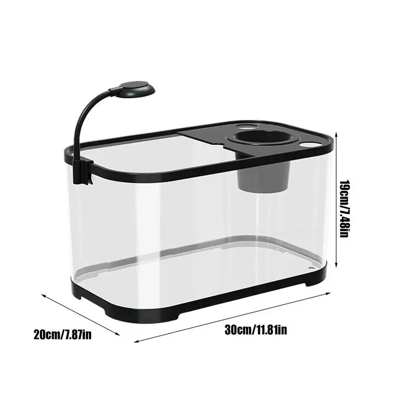 Fish tank Aquarium Kit Small Beginner Fish Tank Decorative Fish Tank For Terrapin Tortoise Turtle Household Clear Aquarium