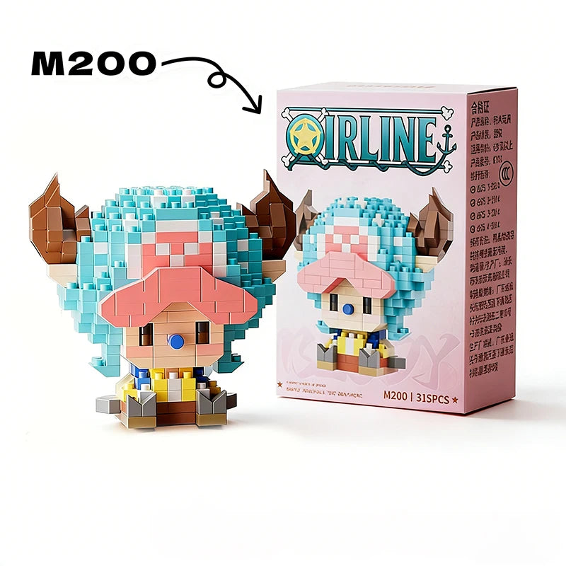 ONE PIECE Sun God Nika Luffy Micro Building Block Chopper Ace Buggy 3D Anime Model Assembly Mini Bricks Figure Toys For Gift
