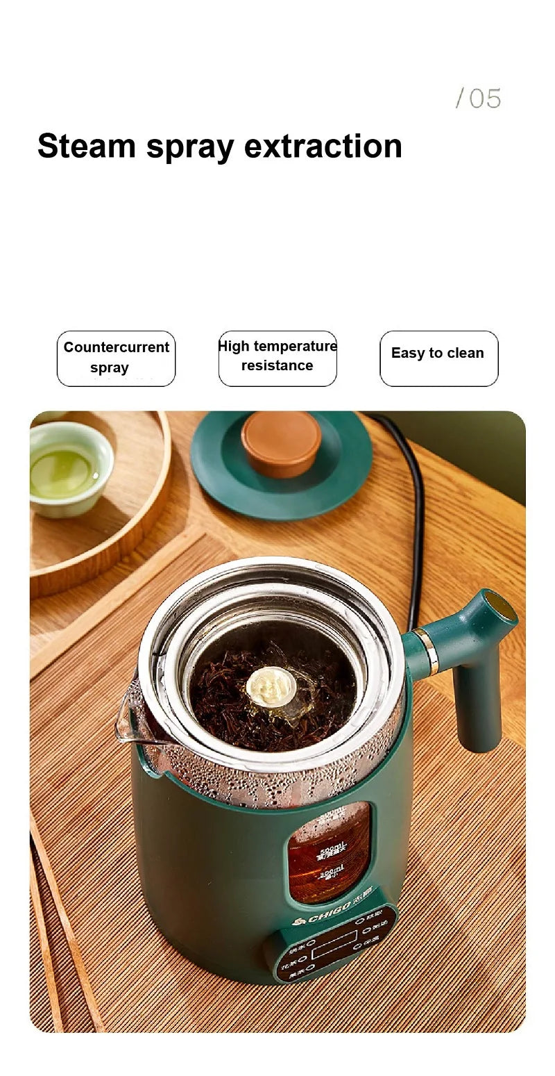 110V 220V Multifunctional Portable Tea Maker Home Health Pot Automatic Insulation Glass Steam Flower Teapot Heating Pot 800ml