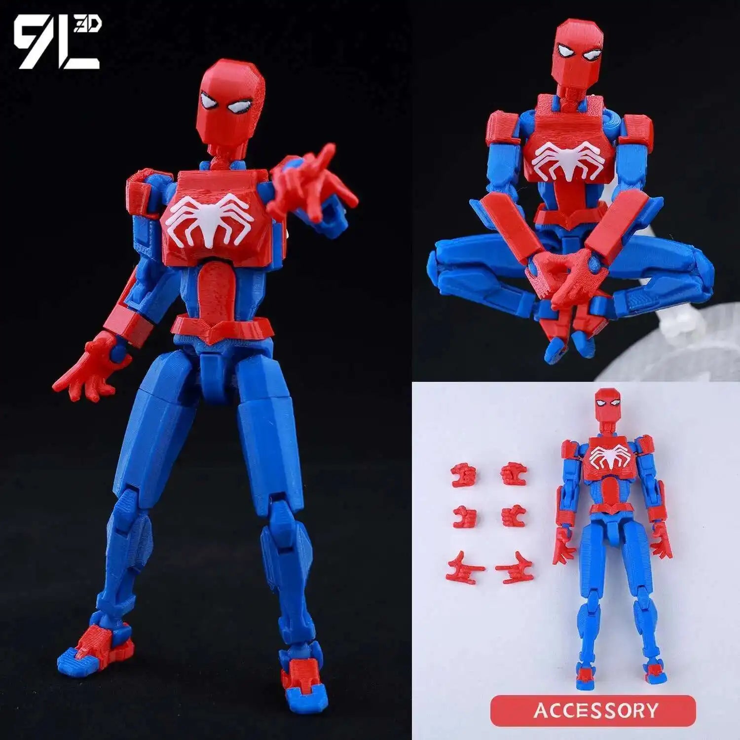 9L3D Printed Deadpool Wolverine Batman Spider-Man Venom Action Figures Dummy13 Lucky13 T13  Anime Model Toys Collectors Gifts