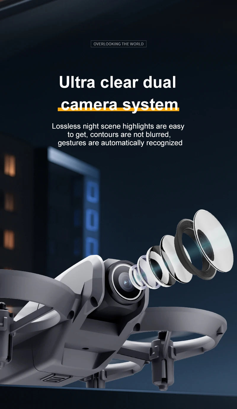 Remote-controlled drone, high-definition dual camera, intelligent positioning, 2.4-inch display screen, multiple operations